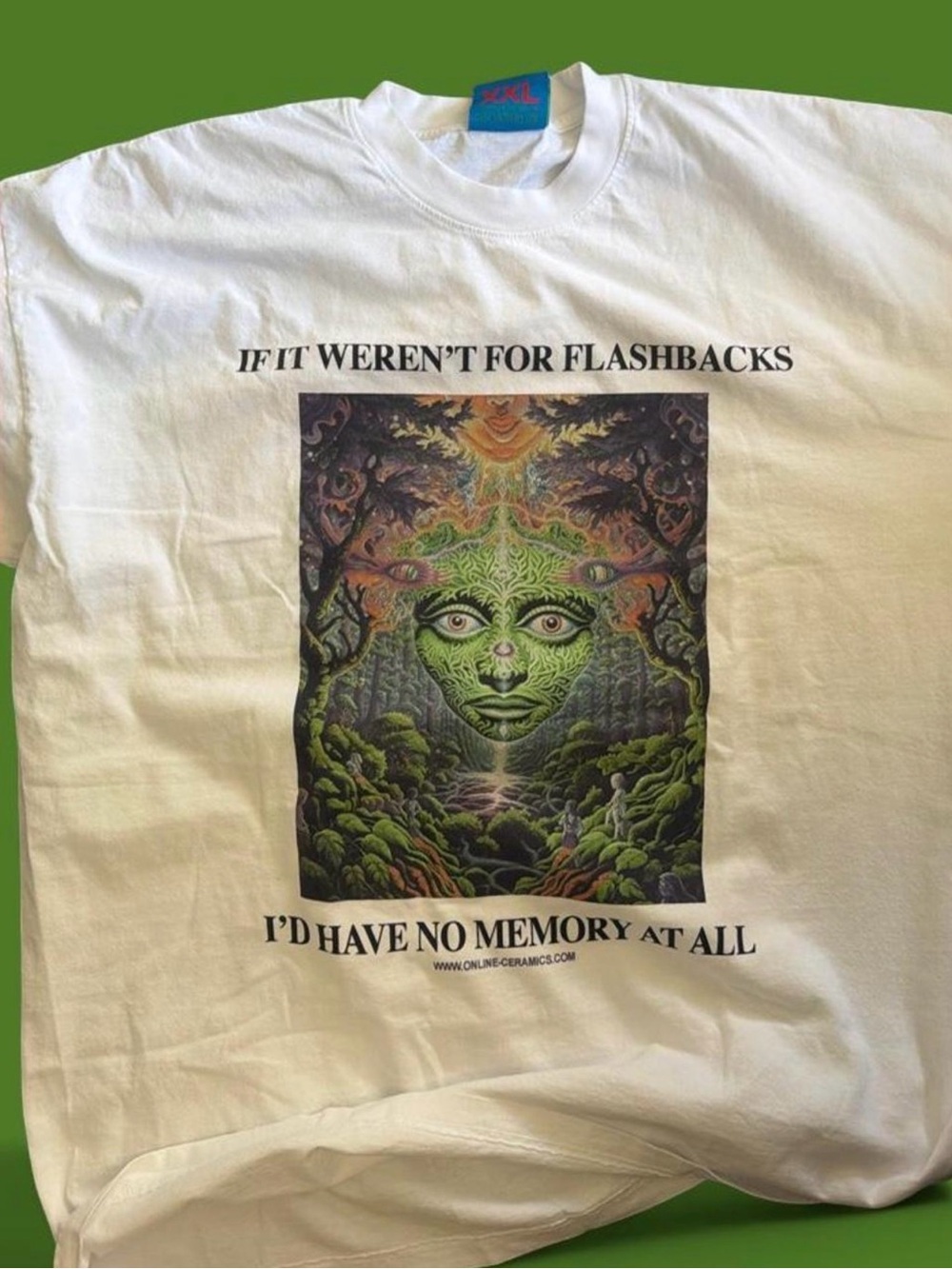 Online Ceramics “if it weren’t for flashbacks” mens shirt 2XL NWOT